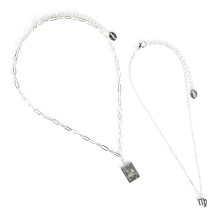 Claire's Girls Silver Zodiac Virgo Necklace Set, Lobster Closure , 2-Pack,38545
