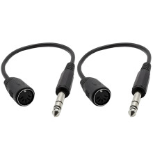 2X MIDI CABLE,5-Pin Din Female to 6.35mm (1/4 Inch) Male Stereo Audio Extension Cable