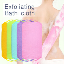 Yesbay 4 Pcs Stretchable Body Exfoliating Neck Back Scrubber Shower Bath Cloth Tool Washcloth,Green