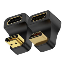 Adapter Video Male to Female Tv Adapters Computer Connector Right Angle Aluminum Shell 2 Pcs