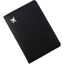 Passport Holder, PU Leather Passport Case Travel Wallet Organizer for Credit Cards, Money, Boarding Pass, Passport (Black)