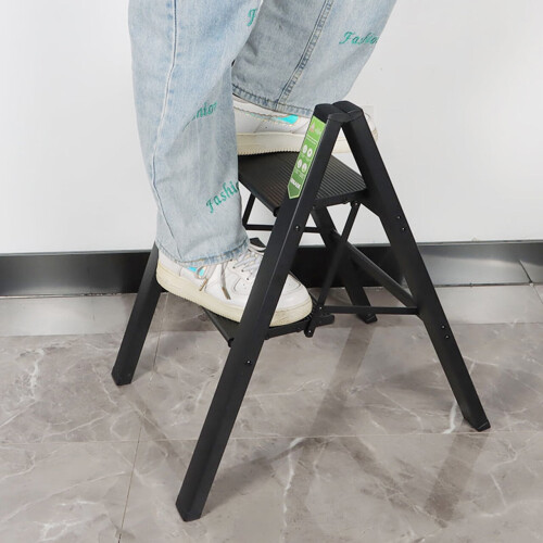 Folding Step Ladders (2-Step / 3-Step / 4-Step) Heavy Duty Aluminum Frame Foldable Ladder, Non-Slip, 330lbs Capacity 2