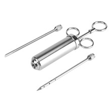Wobythan Grill Stainless Steel Meat Marinade Injector Flavor Needle Cooking Syringe, 2 oz