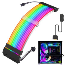 lulshou Chassis Power Supplies RGB Modular Cables Power Cards RGB Illuminated Power Cables Computer Power Extension Cables