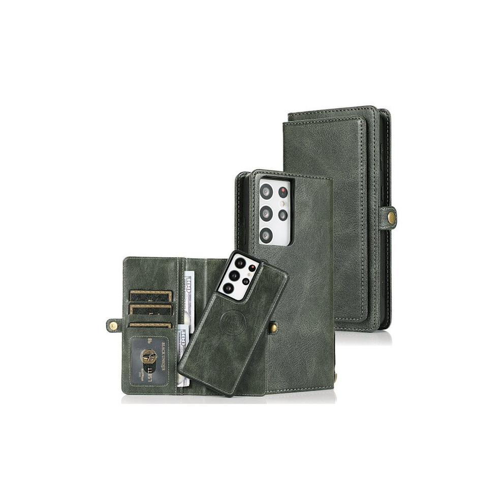 Smooth 2-1 Wallet Case - Compatible With Samsung Galaxy S21 Ultra Dark Green 9027700469853