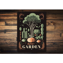 Aluminum Metal Garden Sign 16x12 Inch - Backyard, Porch Decor, Farm Gift, Growing Garden Gift, Rustic Outdoor Decoration