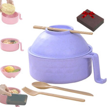 Starstartree Microwave Ramen Bowl Set with Chopsticks, Spoon & Phone Holder - Compatible with Kitchen, Home, Dorm