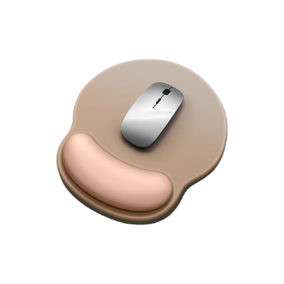 Mouse Pad, Mouse Pads With Wrist Rest, Non-Slip Rubber Base, Milk Silk Fabric With Comfortable, Ergonomic Rice Apricot 9027700473638