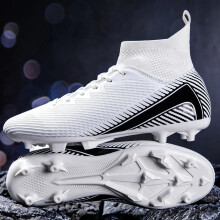 (7066C-bai, 43) New Arrival Men's Soccer Cleats, Futsal Football Training Shoes for Boys