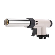 Butane Torch Head with Adjustable Flame for Cooking, Professional Kitchen Blow Torch for BBQ, Baking, Soldering, Desserts, White