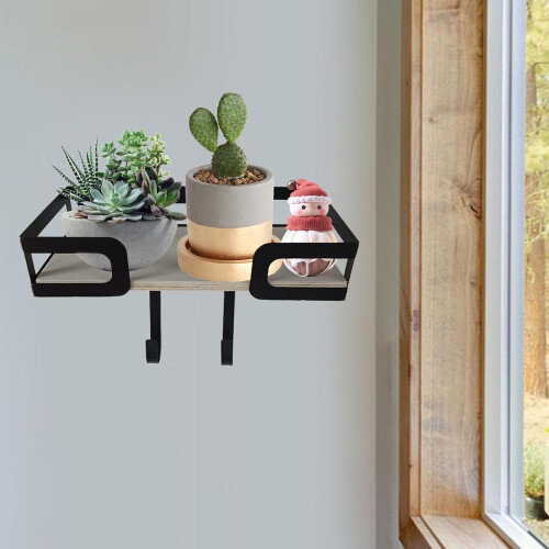 Ironing Board Holder Wall Mount Organizer with Hooks for Laundry Room Rustic Modern Storage 1