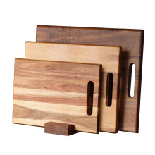 Acacia Wood Cutting Board Set of 3 with Handle, Thick Butcher Block Boards for Meat, Vegetables, Cheese