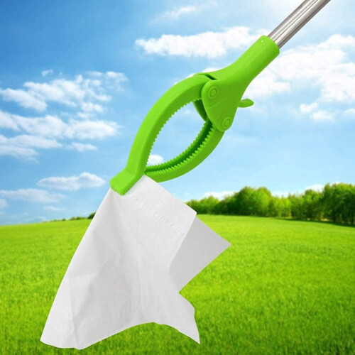 Trash Grabber Long Handle Ergonomic Grip Green Lightweight Garbage Picker Mobility Aid Tool 1PCS 1