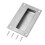 Brushed Nickel Sliding Door Flush Pull Handle, 5x3¼ Inch Rectangular Concealed Recessed Design 1