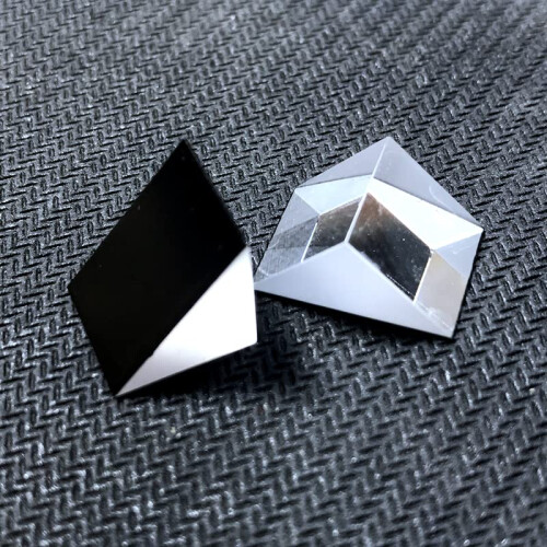 15mm Right Angle Prism with Beamsplitter Coating,  Clarity Optics for Precision Reflection