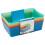 6 Coloured Plastic Storage Baskets Boxes Tubs Bins Crates Organiser Home Décor 9