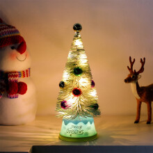 Cyber Monday Deals 2024: Viflosae Mini Pre-lit Christmas Tree with Flocked Pines, Ornaments & LED Lights, Indoor Artificial Xmas Decor