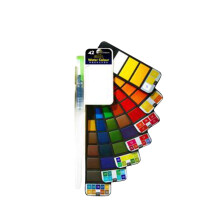 Office&Craft&Stationery Celebration Activ Portable Foldable Transparent Fan-Shaped Solid Watercolor Paint Kit