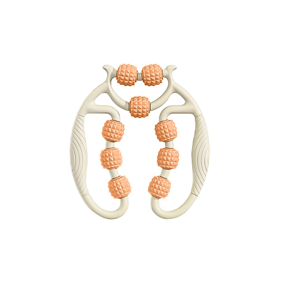 Orange Massage Relax Circular Leg Clamp 9-Wheel Muscle Roller Deep Tissue Massage For Legs Arm Massager