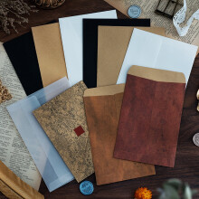 SUSUchens 10 Pcs Retro Pattern Envelope Set Vintage Style Comfortable Touch Non-fading DIY Scrapbook Invitations Gifts Black