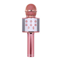 Tomshoo Professional BT Wireless Microphone Karaoke Speaker KTV Player Singing Recorder Handheld Microphone Rose Gold