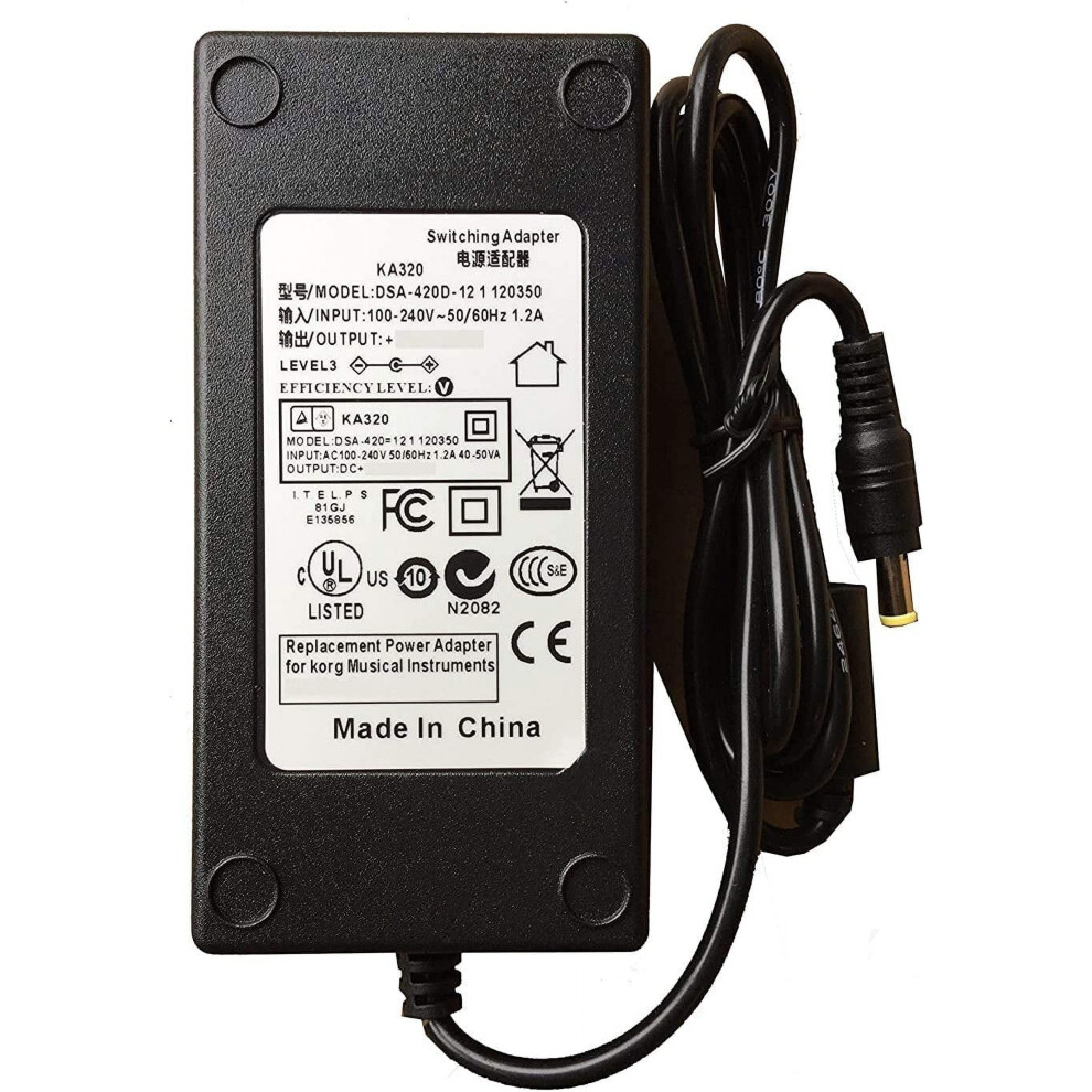 Adapter Supply For Korg Krome 61 Key Music Workstation Keyboard 61-Key 9377112484495