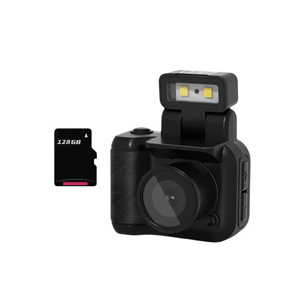 Mini Slr Style Camera Cmos 128Gb With Flash & Charging Dock Portable Video Recorder Dv 1080P With Lcd Screen Light/Black 9027700475892