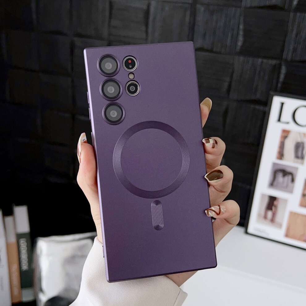 Cover For Compatible With Samsung Galaxy S21 Ultra, Compatible With Magsafe, Slim Hybrid Shockproof Case With Full Camera Lens Protector, Purple 9027700476301
