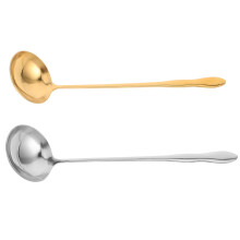 2pcs Stainless Steel Long Handle Mixing Spoons with Ergonomic Grip, Gold and Silver Serving Spoon