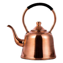 2L Copper Tea Kettle for Induction Cooktop with ScaldProof Wrapped Handle and Food Grade Design