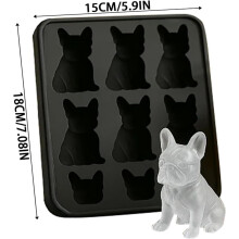 French Bulldog Ice Mold Set, 3D Dog Silicone Tray for Drinks and Party Decor, 6Cavity Design