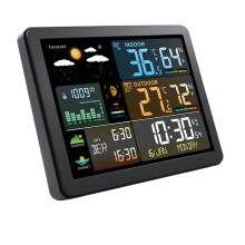 Digital Weather Station with Large Color Display, Clock, Temperature and Humidity, Smart Forecast