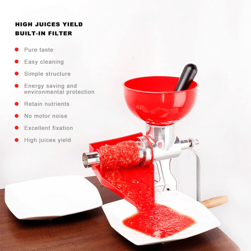 Manual Tomato Press with Strainer, Seed Fruit and Vegetable Juicer, Ergonomic Handle 2