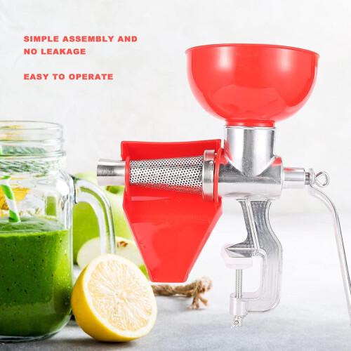 Manual Tomato Press with Strainer, Seed Fruit and Vegetable Juicer, Ergonomic Handle 1