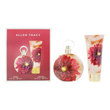 Ellen Tracy Dream Florals Red Dahlia Photobox 100ml Eau de Parfum Gift Set 100ml Body Lotion for Her