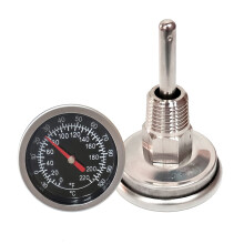 Stainless Steel Kettle Thermometer with Dial Temperature Gauge, 1/4 NPT, Rustproof, Indoor Outdoor
