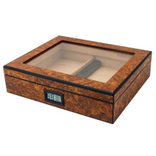 Cigar Humidor Box with Glass Hygrometer, Spanish Cedar Wood for 25 Cigars Storage Display