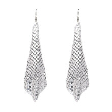 Women Fashion Square Sequins Tassel Dangle Drop Earrings Statement Jewelry Gift
