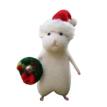 Luckky DIY Felt Mouse Christmas Kit, Needle Felting for Beginners, Wool Felt Mouse Decor Compatible with Christmas Desktop Decorations
