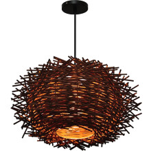 Rattan Pendant Light Handwoven Bamboo Shade Warm Ambient Lighting for Café Restaurant Farmhouse