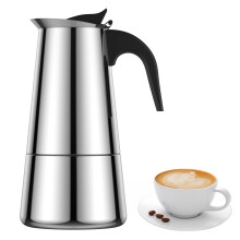 Kyoffiie 200ml Espresso Maker, Stainless Steel Moka Pot Compatible with Induction Cookers, 4-Cup Stovetop Coffee Maker for Home, Camping