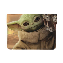 Cute Cartoon Baby Yoda Star Wars Laptop Sleeve Case Compatible with MacBook Air 13/MacBook Pro 13, Soft Leather Bag, Doubles as Mouse Pad