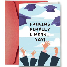 Easygou Funny Graduation Card for Him Her, High School College Grad Humor Card for Friends Family, Happy Graduation Greeting