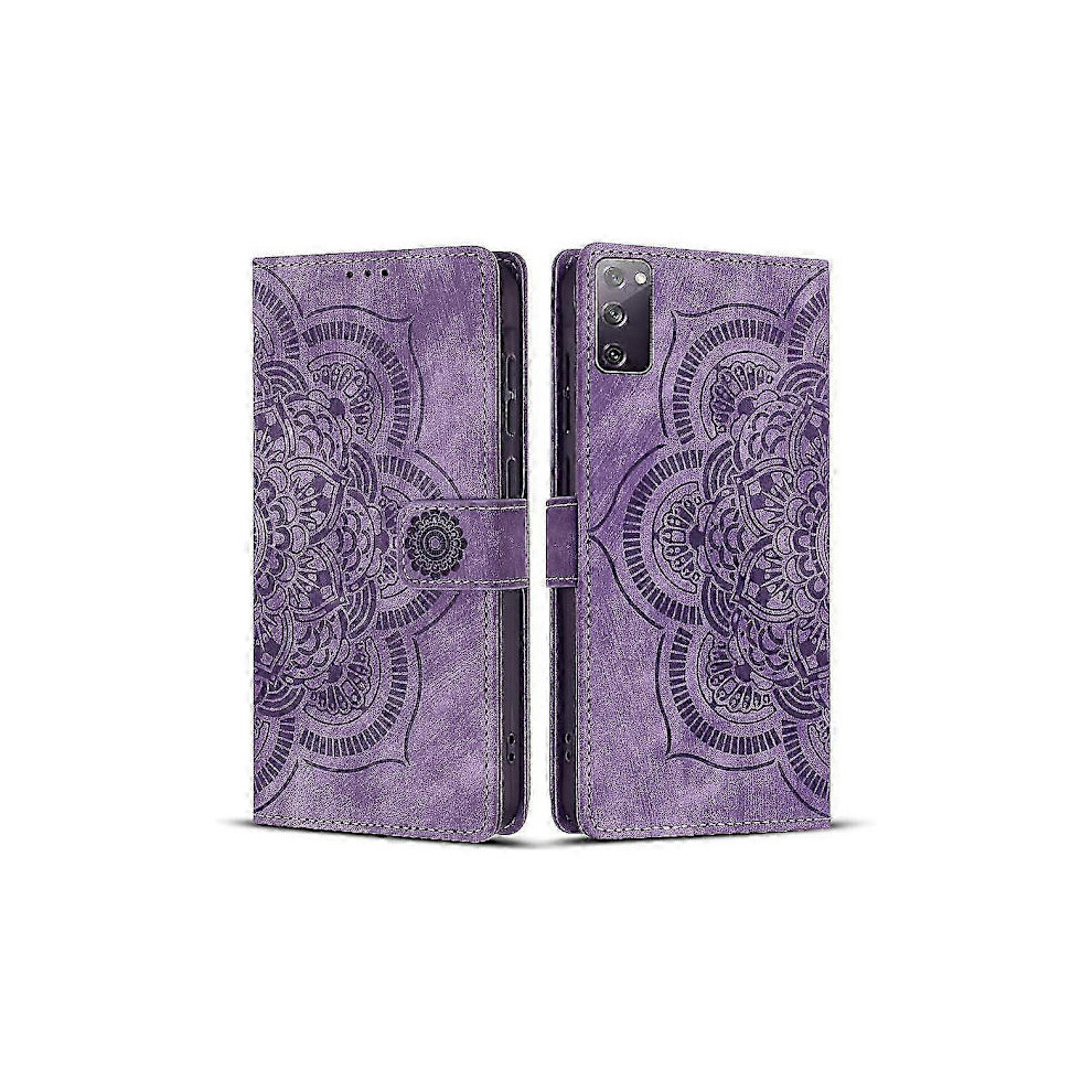 Frosted Leather Case For Mandala Emed Retro Phone For Compatible With Samsung Galaxy S20 Fe Purple 9027700489189