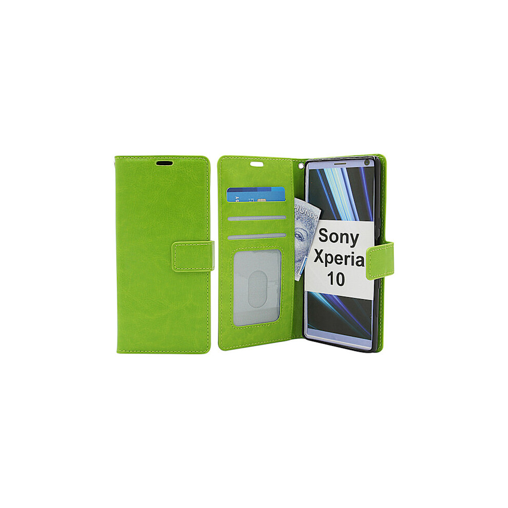Crazy Horse Wallet Compatible With Sony Xperia 10 Green 9027700489226