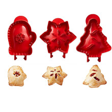 Pie Molds Set Apple Pumpkin Acorn Shapes Mini Pie Maker Holiday Baking Durable Plastic Red