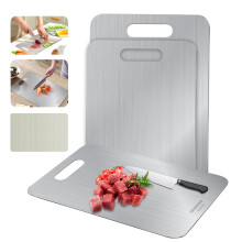 SUS316 Stainless Steel Cutting Board Large DualSided Rustproof Hygienic Kitchen Prep 15.4x11in