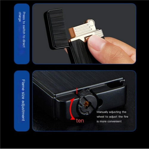Torch Lighter Blue Dual Flame Windproof Refillable Butane Jet with Adjustable Flame for BBQ Camping 2