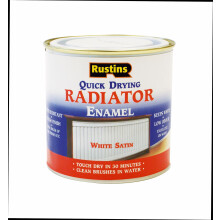 RUSTINS Quick Drying Radiator Enamel Satin 250ml– Durable, Long-Lasting Finish for Radiators That Stands the Test of Time