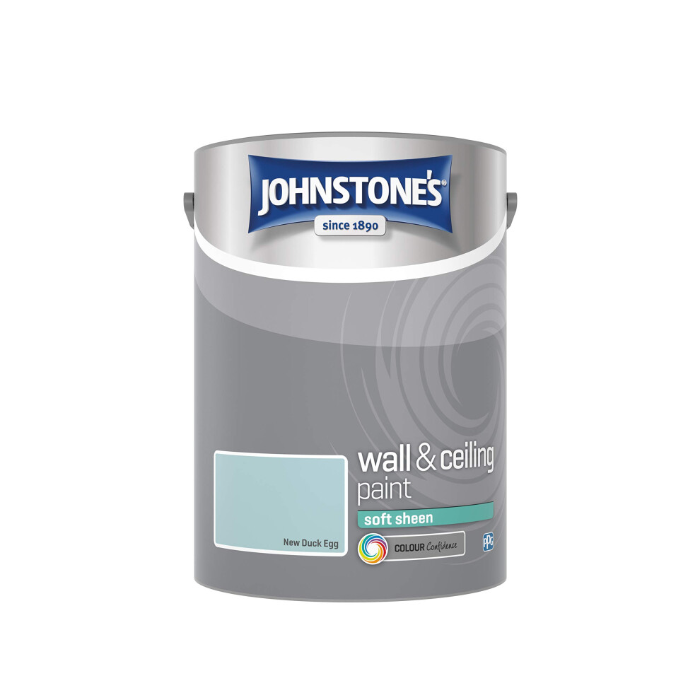 Johnstone's - Wall & Ceiling Paint - New Duck Egg - Soft Sheen Finish - Emulsion Paint - Fantastic Coverage - Easy To Apply - Dry In 1-2 Hours - 12M2